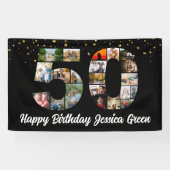 50歳の誕生日フォトコラージュイベントパーティー 横断幕 (横)