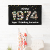50歳の誕生日フォトコラージュ設立1974 横断幕 (インサイチュ)