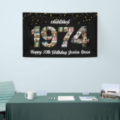 50歳の誕生日フォトコラージュ設立1974 横断幕 (トレードショー)