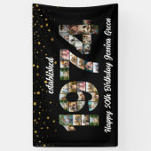 50歳の誕生日フォトコラージュ設立1974 横断幕 (縦)