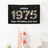 50歳の誕生日フォトコラージュ設立1975 横断幕 (インサイチュ)
