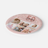 50歳の誕生日フォトバラ金ゴールドピンクの滴 ペーパープレート (アングル)