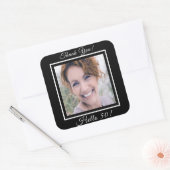 50歳の誕生日フォトブラック感謝していユー スクエアシール (封筒)