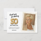 50歳の誕生日フォトモダン サンキューカード (正面)
