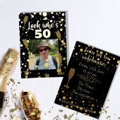 50歳の誕生日フォト招待状 50歳の誕生日 箔招待状