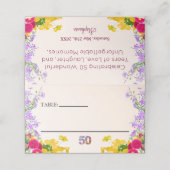 50歳の誕生日フローラモダン50歳のパーティー プレイスカード (外部開封)