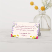 50歳の誕生日フローラモダン50歳のパーティー プレイスカード (裏面)