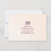 50歳の誕生日フローラモダン50歳のパーティー 出欠カード (裏面)