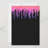 50歳の誕生日ブラックホットピンクグラデーショングリッターパーティー 招待状 (裏面)