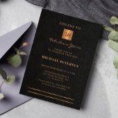 50歳の誕生日ブラック金ゴールドエレガントパーティー 招待状