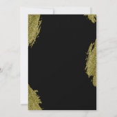 50歳の誕生日ブラック金ゴールドグリッターパーティー 招待状 (裏面)