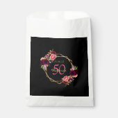 50歳の誕生日ブラック金ゴールドブルゴーニュ花名 フェイバーバッグ (正面)