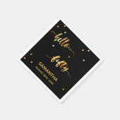 50歳の誕生日ブラック金ゴールドhello 50 name script スタンダードカクテルナプキン (角)