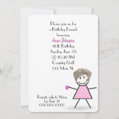 50歳の誕生日ブランチ スティックガール   招待状 (正面)