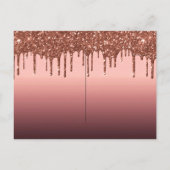 50歳の誕生日ブルゴーニュ花模様グリッター招待 ポストカード (裏面)