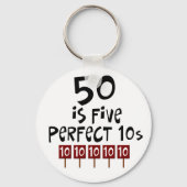 50歳の誕生日プレゼント50歳は5パーフェクト10代！ キーホルダー (正面)