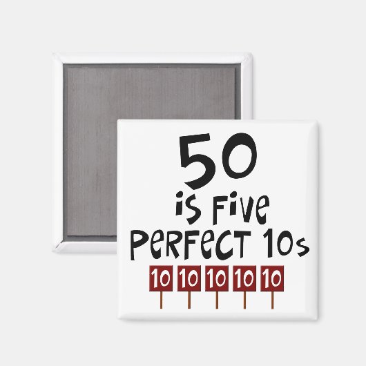 50歳の誕生日プレゼント50歳は5パーフェクト10代! マグネット (正面/裏面)