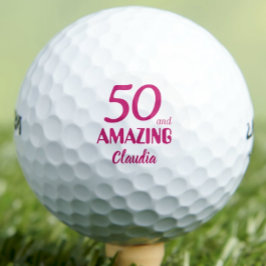 50歳の誕生日プレゼント 優雅なピンク ゴルフボール