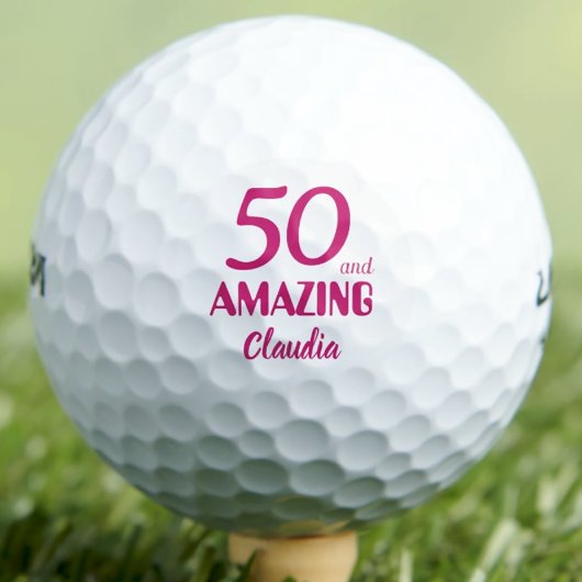 50歳の誕生日プレゼント 優雅なピンク ゴルフボール
