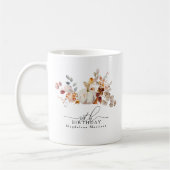 50歳の誕生日プレゼント 白いカボチャと秋の花 コーヒーマグカップ (左)