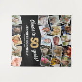50歳の誕生日マルチフォトバックドロップ タペストリー (正面(横))