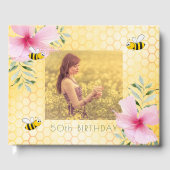 50歳の誕生日ミツバチの蜂の巣のフローラ写真 ゲストブック (正面)