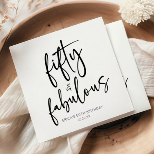 50歳の誕生日ミニマルパーティー スタンダードカクテルナプキン