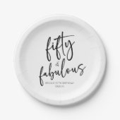 50歳の誕生日ミニマルパーティー ペーパープレート (正面)