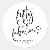 50歳の誕生日ミニマルパーティー ラウンドシール (正面)