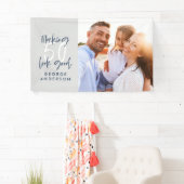 50歳の誕生日モダングレーとネイビーブルーの写真 横断幕 (インサイチュ)