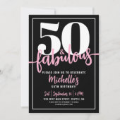 50歳の誕生日モダンパーティー 招待状 (正面)