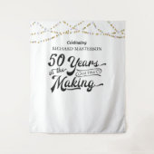 50歳の誕生日レトロ背景 何年もの歳月を経て タペストリー (正面)
