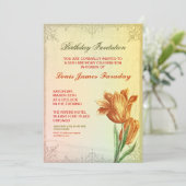 50歳の誕生日ヴィンテージデザインの招待状 招待状 (スタンド正面)