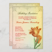 50歳の誕生日ヴィンテージデザインの招待状 招待状 (正面/裏面)