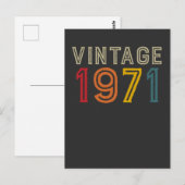 50歳の誕生日ヴィンテージ1971年 ポストカード (正面/裏面)