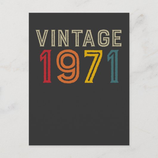 50歳の誕生日ヴィンテージ1971年 ポストカード (正面)