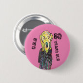 50歳の誕生日任意の年齢6センチの丸バッジ 缶バッジ (正面&裏面)