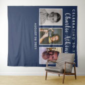 50歳の誕生日写真コラージュ背景バナー タペストリー (インサイチュ(横))