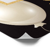 50歳の誕生日写真プロップフレーム ゴールド ブラック ポスター (角)