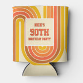50歳の誕生日写真レトロイエロー 缶クーラー (正面)