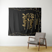 50歳の誕生日写真用背景 ブラックとゴールド タペストリー (インサイチュ(横))