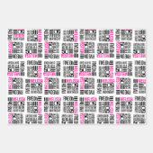 50歳の誕生日写真白黒 ラッピングペーパーシート (正面3)