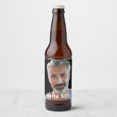 50歳の誕生日写真 こんにちは50 男性たち ビールラベル (正面)