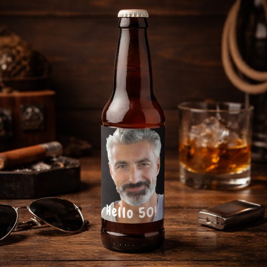 50歳の誕生日写真 こんにちは50 男性たち ビールラベル