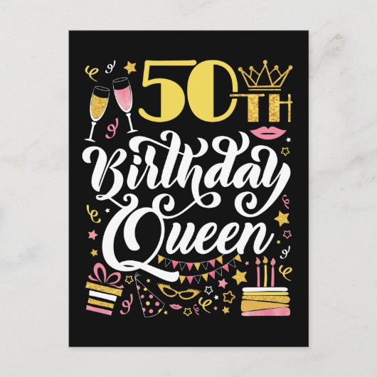 50歳の誕生日女王 ポストカード (正面)