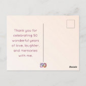 50歳の誕生日感謝していフローラ50モダン年パーティー ポストカード (裏面)