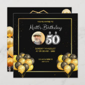 50歳の誕生日招待状カード 招待状 (正面/裏面)