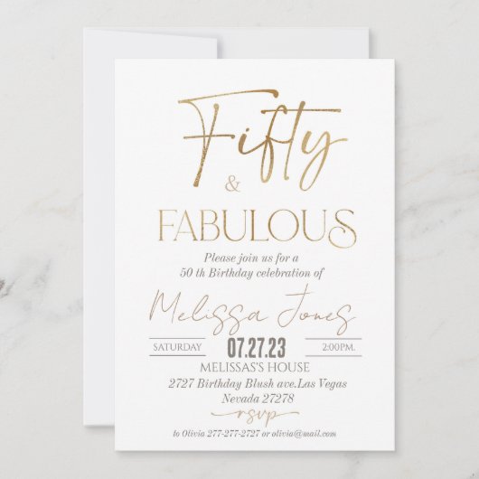 50歳の誕生日招待状ブランチ招待状 招待状 (正面)