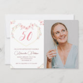 50歳の誕生日招待状ボホフローラ写真 招待状 (正面)