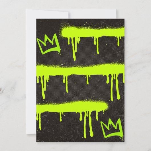 50歳の誕生日招待状メンズグラフィティ絵を描ブラック 招待状 (裏面)